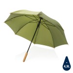Автоматический зонт-трость с бамбуковой ручкой Impact из RPET AWARE™, d103 см  зеленый; 