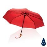 Автоматический зонт Impact из RPET AWARE™ с бамбуковой ручкой, d94 см красный; 