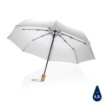 Автоматический зонт Impact из RPET AWARE™ с бамбуковой ручкой, d94 см белый; 