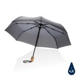 Автоматический зонт Impact из RPET AWARE™ с бамбуковой ручкой, d94 см темно-серый; 