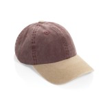 Бейсболка BEAU AWARE™ из двухцветной хлопковой саржи, 6 клиньев, 270 г/м² темно-бордовый; 