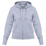 Толстовка женская Hooded Full Zip серый меланж, размер L