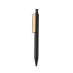 Ручка из переработанного ABS-пластика GRS с бамбуковым клипом черный; 