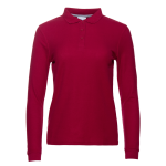 Рубашка поло женская STAN длинный рукав хлопок/полиэстер 185, 04SW, Бордовый (66) (52/XXL)