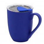 Кружка с крышкой Velvet Duo, софт-тач, тёмно-синяя