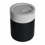 Кружка кермическая Silvia с силиконовой манжетой, серая-чёрная