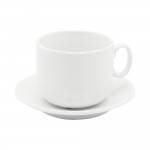 Чайная пара фарфоровая 280см³ капучино в коробке