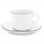 Чайная пара фарфоровая  220см³ экспресс Палитра, зеленый, в коробке