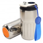 Термокружка Ashly To Go, серебристая/синяя/оранжевая
