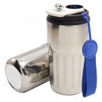 Термокружка Ashly To Go, серебристая/темно-синяя/белая