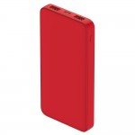 Внешний аккумулятор Polus, 10000 Mah, софт-тач покрытие, красный