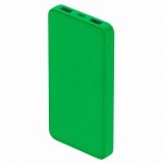 Внешний аккумулятор Polus, 10000 Mah, софт-тач покрытие, зеленый