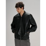 Бомбер из искусственной кожи Univer, черный, размер M/L