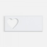 Лейбл из ПВХ с вырубкой «Сердце», белый