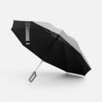 Зонт обратного сложения с ручкой-карабином Foldberry, серый