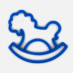 Подвеска «Лошадка-качалка», 3D-печать, синяя