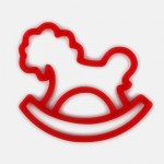 Подвеска «Лошадка-качалка», 3D-печать, красная