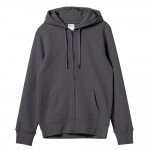 Толстовка на молнии с капюшоном унисекс King, темно-серая, размер 3XL