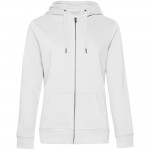 Толстовка на молнии с капюшоном женская Queen, белая, размер 3XL