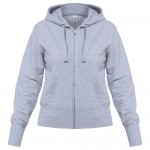 Толстовка женская Hooded Full Zip серый меланж, размер XS