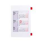 Календарь настольный на 2 года, белый, 18х11 см, пластик, тампопечать, шелкография Красный
