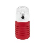 Бутылка для воды складная с карабином SPRING, красная, 550/250 мл,  силикон