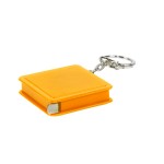 Брелок-рулетка (1 м), белый, 4х4х1 см, пластик Жёлтый