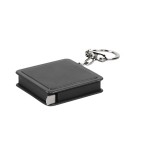 Брелок-рулетка (1 м), белый, 4х4х1 см, пластик Черный