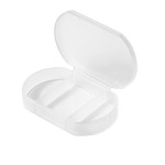 Витаминница TRIZONE, 3 отсека, 6 x 1.3 x 3.9 см, пластик, белая Прозрачный