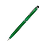 CLICKER TOUCH, ручка шариковая со стилусом для сенсорных экранов, белый/хром, металл Зеленый