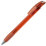 NOVE LX, ручка шариковая с грипом, прозрачный красный/хром, пластик Оранжевый