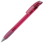 NOVE LX, ручка шариковая с грипом, прозрачный красный/хром, пластик Розовый
