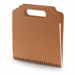 Блокнот MAKRON на пружине с шариковой ручкой, рециклированный картон, бежевый