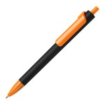 Ручка шариковая FORTE SOFT BLACK, черный/зеленый, пластик, покрытие soft touch Оранжевый
