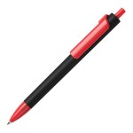 Ручка шариковая FORTE SOFT BLACK, черный/зеленый, пластик, покрытие soft touch Красный