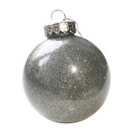 Шар новогодний FLICKER, диаметр 8 см., пластик, белый Серебро