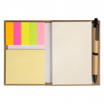 Блокнот А6  Stick and go с ручкой и набором стикеров в твердом переплете,  размер 11*14,5*1 см, крафт