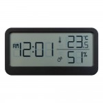 Часы настольные Chronos с термометром и гигрометром, с ж/к дисплеем, черные