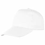 Кепка 5-панельная Lester Velcro 180, белая