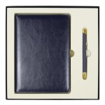 Набор подарочный Solution Duo (ежедневник City Nebraska, ручка Legend Soft Touch Mirror Gold), темно-синий