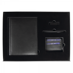 Набор подарочный Solution Prestige Quardo  (Суперобложка из натуральной кожи, флешка, ручка шариковая, картхолдер), черный