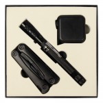 Набор подарочный Solution Superior Trio (Фонарь телескопический Tools Flashlight, рулетка Tools Master, 3 метра, Мультитул Tools Birmingham) черный