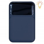 Внешний аккумулятор (powerbank) «Lumen», софт тач, 10 000 mAH, с тремя зарядными шнурами, 22,5W super fast charge, Power Delivery (PD) 20W (dfnn), QC3.0, темно-синий