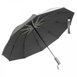 Зонт складной автоматический обратного сложения Forest Liverpool Reverse Safeclosing, диаметр 117 см, 10 панелей, с плавным закрытием, в подарочной коробке, серый