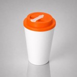 Пластиковый стакан с двойными стенками «Take away» белый/оранжевый
