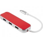 Хаб USB Type-C 3.0 «Chronos» красный