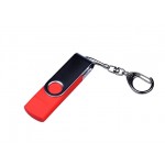 USB 2.0/micro USB/Type-C- флешка на 64 Гб c поворотным механизмом красный