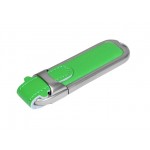 USB 3.0- флешка на 128 Гб с массивным классическим корпусом зеленый/серебристый