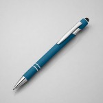 Ручка-стилус металлическая шариковая «Sway» soft-touch синий/серебристый
