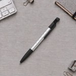 Ручка-стилус металлическая шариковая «Multy» серебристый/черный